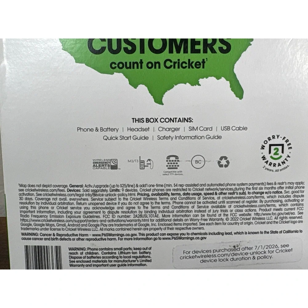 Cricket Debut Smart 32GB Green Frost Android 12 4G LTE Prepaid Smartphone NEW